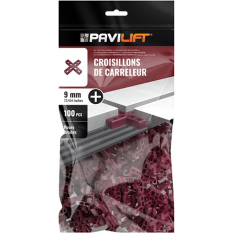 Sachet de 100 croisillons en "+" 9mm Pavilift (1/3)
