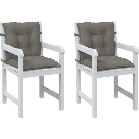 Cojines para silla respaldo bajo 2 ud tela gris oscuro melange (1/5)