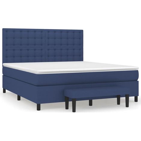 Maison Exclusive - Cama box spring con colchón tela azul 180x200 (1/5)