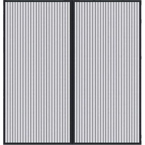 Moustiquaire Fenêtre Magnétique, Automatiquementfermé, Moustiquaire Porte sans Percer pour Couloirs, Noir, (31x51inch)80x130cm