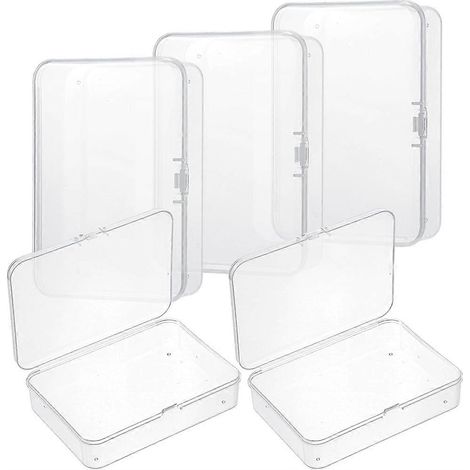 Lot de 50 mini boîtes de rangement, petites boîtes en plastique avec couvercles à charnière, transparentes, pour le rangement et la collection de matériel de loisirs créatifs. (1/5)