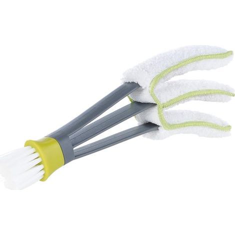 Brosse de nettoyage pour stores vénitiens avec chiffon en microfibre