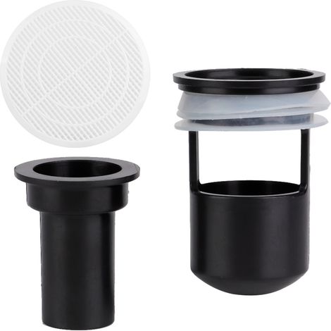 Siphon anti-retour d'air pour sol, bouchon d'évacuation avec filtre anti-odeurs, joint étanche, protection contre les remontées d'odeurs, écran inoxydable.