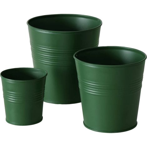 Pots de fleurs LINGO, galvanisés, pour usage extérieur, ensemble de 3 (1/5)