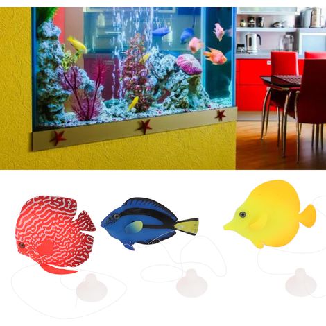 Décoration Aquarium 3 Pièces Poissons Artificiels Luminophores Réalistes pour Paysage Aquatique en Silicone -AUTRES (1/5)