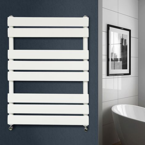 Flat Panel Heated Towel Rail Bathroom Rad Radiator White 800x600mm