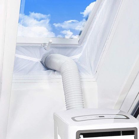 Unité de joint de fenêtre pour climatiseur portable et sèchelinge, kit d'arrêt d'air chaud pour toutes les climatisations mobiles, protections d'échange d'air avec fermeture éclair et fermeture auto (1/5)