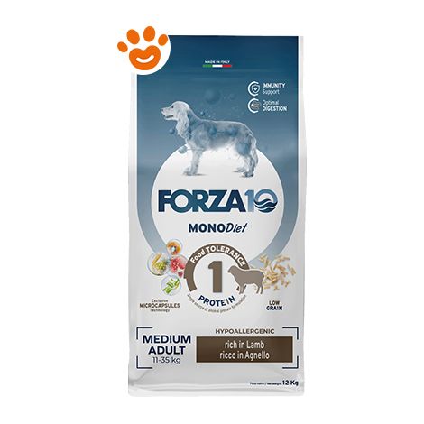 Forza10 Dog Monodiet Medium Adult Agnello - Forza10 Dog Monodiet Medium Adult Agnello - Sacco Da 12 Kg