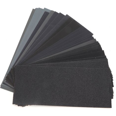 Carta vetrata Toivize 93x230 mm per uso a secco e a umido, confezione da 36 fogli in alluminio, grana da 120 a 3000, per levigatura fine. (1/5)