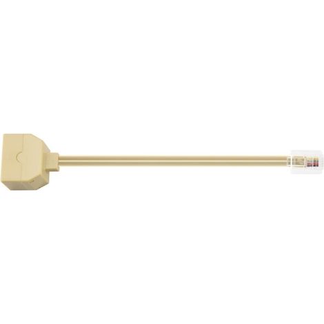 Adaptateur RJ11 6P4C Double Port Jack M/F Séparateur Câble Téléphone Beige (1/4)