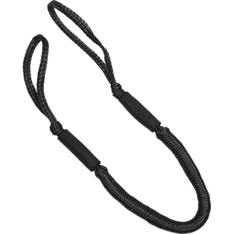 Corde élastique d'amarrage pour bateau avec amortisseur de choc (noire) (1/5)