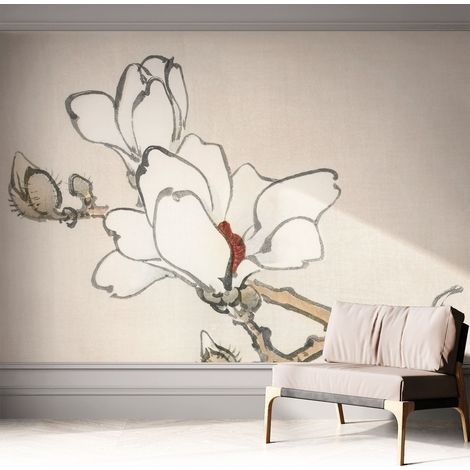 Papier peint autocollant adhésif avec imprimé motifs uniques apparence moderne Magnolias délicats 312x219 cm (1/5)