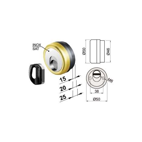DEFENDER MAGNETICO MAG MONOLITO ANTIACIDO MR500 OTTONATO LUCIDO  ø mm.50x15h. 3 chiavi compatibile serr. Cipierre    DISEC
