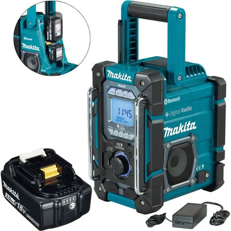 Makita DMR301 Digital DAB Built in Charger Site Radio DAB Bluetooth & 18v BL1830 (1/4)