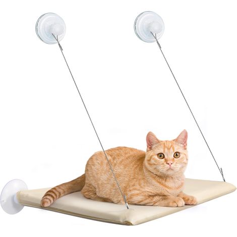 Hamac Chat pour Fenêtre - Grande Étagère Murale, Fauteuil Inclinable Jusqu'à 25 kg, Lit Super Stable pour Bronzer - 54x30CM