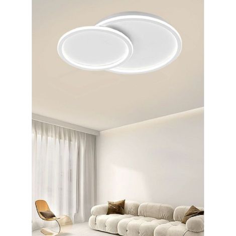 Trade Shop - Lámpara De Techo Led Diseño Araña 2 Círculos Blanco Moderno 45w Pn-26-3c - (1/4)