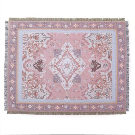 1 Pièce 160x130cm Couverture Plaid Modèle rose Tricotée Décorée avec des Franges Bohême Simple Doux Confortable Protéger Contre Le Froid pour Canapé Sofa Chaise à Repos et Sieste (1/4)