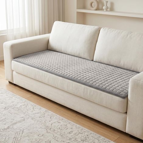 Housse de canapé antidérapante,70x180cm Housse de Canapé, Nouveau Velours Côtelé Housses Canapés 2-3 Places, Protège Meubles pour Canapé, Tapis, Rebord de Fenêtre,Gris Clair (1/5)