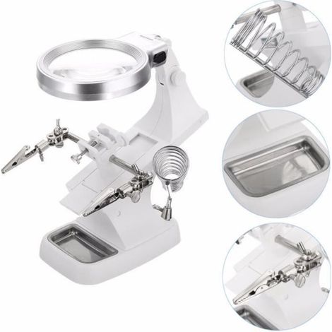 Station de soudage Souder Multifonctionnel avec LED Loupe Magnifier Support USB