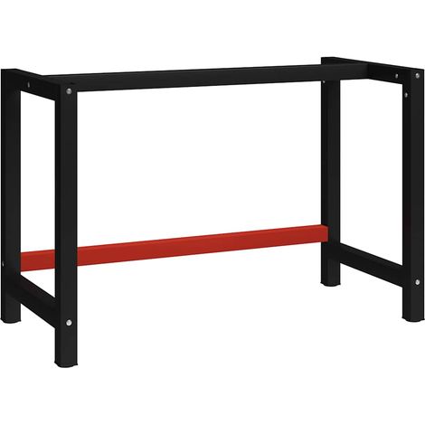 vidaXL Estructura de banco de trabajo metal negro y rojo 120x57x79 cm (1/2)