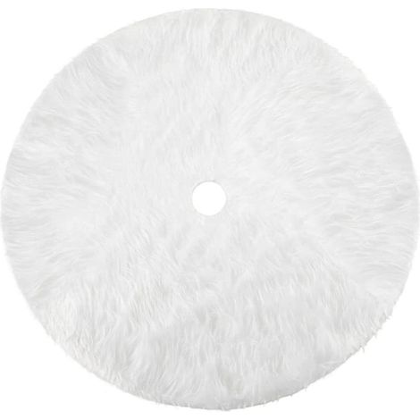 Jupe Pour Arbre De Noël - Fourrure Synthétique Blanche - 90 Cm - Fermeture Velcro - Double Épaisseur - Décoration Intérieure Et Extérieure (1/2)