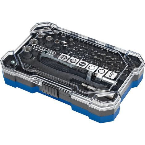 Draper 13442 Soft Grip Ratchet Screwdriver and Bit Set (55 Piece)