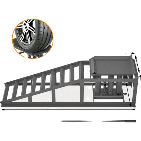 Rampe de remorque de voiture, hauteur réglable, haute capacité de charge, GRIS (1/2)