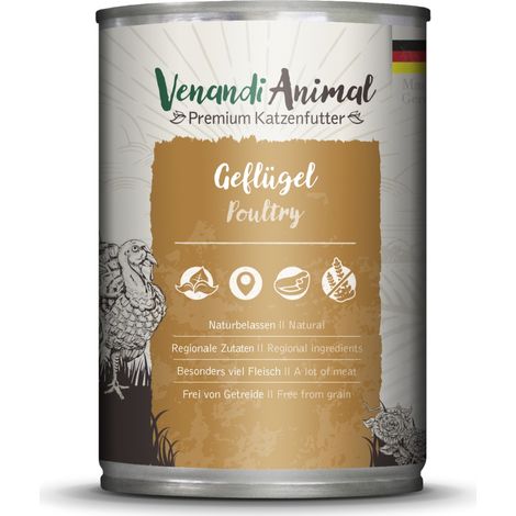 Venandi Katzennassfutter Adult getreidefrei 400 g Geflügel