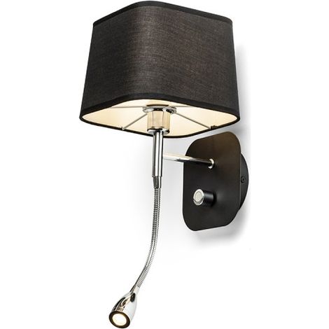 Lampada PERTH da parete con faretto a LED nero 230V E14 LED 15+3W 30°  3000K