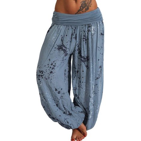 Pantalon Harem Boho Femme, Pantalon Large Décontracté pour Yoga, Tenue Décontractée, Taille Élastique, Coupe Fluide, Idéal Détente et Loisirs (1/4)