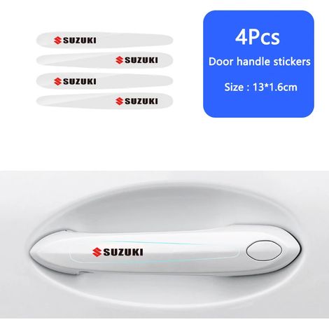 (4 poignées de porte) Film de protection transparent pour poignées de porte de voiture, compatible avec Suzuki Jimny, Samurai, Vitara, Swift, Baleno, SX4, Ignis, Alto et Kaiser. (1/4)