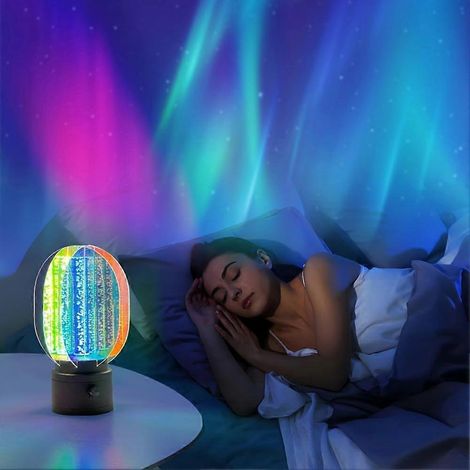 AuroraProjector 3D-Dreh-Nachtlicht mit 360°-Projektion, dimmbar, wiederaufladbar, Nordlicht-Effekt, ideal für Jugendzimmer.