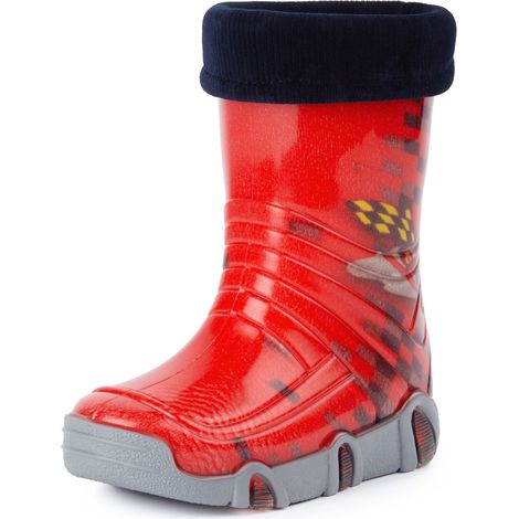 Ladeheid Bottes de Pluie Chaussure Enfant Fille Garçon Swk 16 (Rouge Voiture, 23/24 EU) (1/5)
