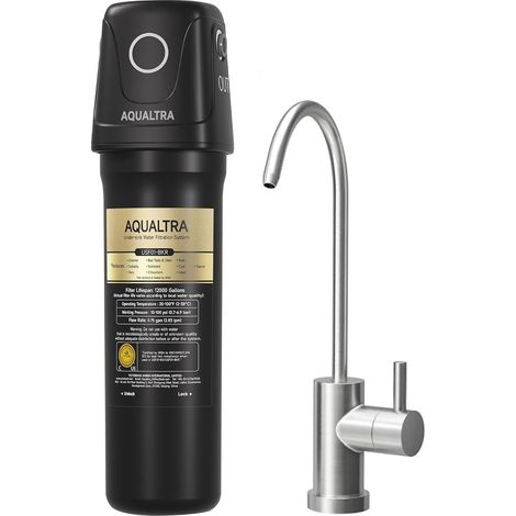 Système sous évier avec robinet, 45400L, réduit PFOA, PFOS, chlore, plomb, mercure, chloramine, fluorure, microplastiques, mauvais goût (1/5)