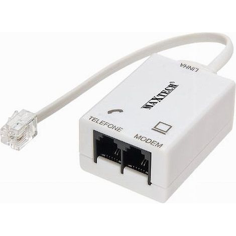 Trade Shop - Filtro Adsl Splitter Telefonico Plug Rj11 Ingressi Femmina Sdoppiatore Maxtech Sp-ad01 - (1/2)