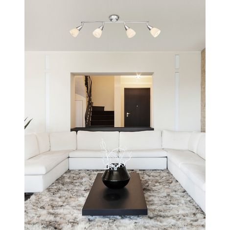 Deckenleuchte Deckenstrahler Wohnzimmerlampe Schwenkbar Chrom Metall L 60 cm (1/4)