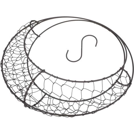 Support suspendu en métal noir KALLORY forme de S pour plantes grasses et fleurs (1/5)