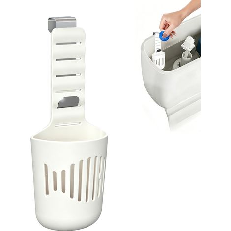 Porte-tablettes de nettoyage pour chasse d'eau Crochet de fixation Support réservoir WC Utilisation dans les hôtels, les maisons, les résidences, les salles de bains, les lieux de travail, les (1/5)