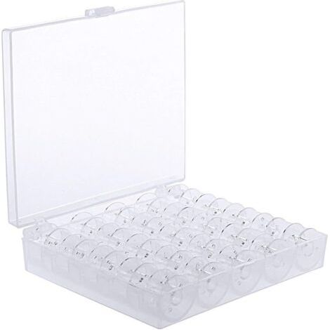 AIDUCHO 25 Pièces Bobines De Machine À Coudre, Canettes En Plastique Avec Boîte De Rangement ( Transparent )