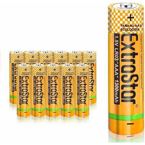 Pila Batteria LR03 AAA Mini Stilo 1,5V 1300mAh MN2400 Alcalina Confezione da 12 Pezzi (1/3)