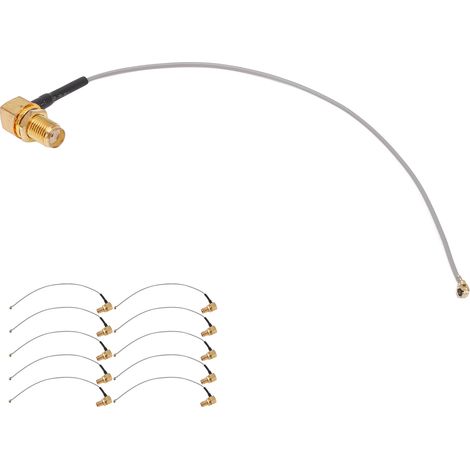 10-teiliges Set mit rechtwinkligem SMA-Buchsenstecker für HF-Koaxialkabel auf IPX-Koaxialkabelanschluss (1/5)