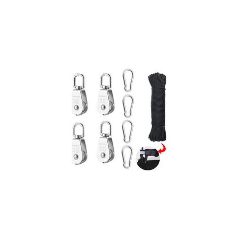 Poulie Acier Inoxydable,M25 Poulie Simple,Poulie de Levage pour Cable,Poulie Double a Fixe,Poulie pour Cable Acier,Bloc de Poulie,Poulie Double,Poulie(4 Pièces) H458 (1/5)