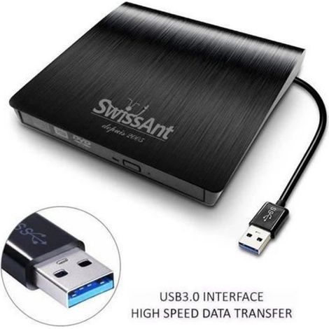 Slim USB 3.0 externe DVD RW Graveur de CD Lecteur Graveur Lecteur Lecteur pour PC portable (1/4)