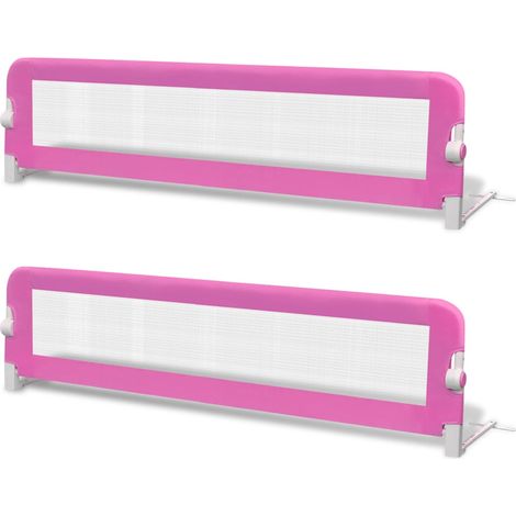 Barrière de lit de sécurité pour tout-petits 2pcs Rose 150x42cm