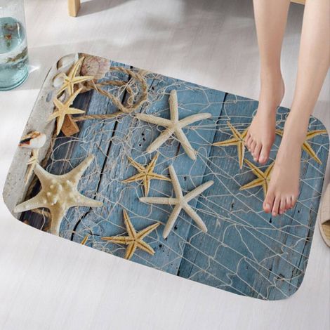 Tapis en flanelle antidérapant à motif 3D coloré pour la table de chevet et le salon, tapis absorbant l'humidité et la poussière pour la buanderie, tapis de bain doux pour la salle de bain