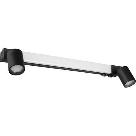 Trio Aplique moderno negro mate 18x60 cm LED integrada