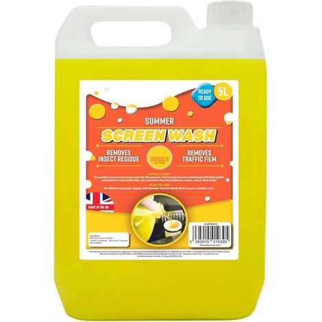 2 x 5L High Performance Summer Screen Wash Ready To Use Effective Down To 4°C