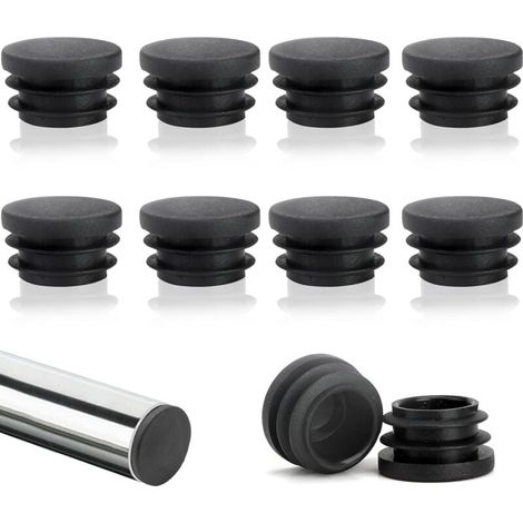 Lot de 10 capuchons de lattes rondes de 22 mm, capuchons de lattes en tube rond, capuchons de chaise ronds en plastique, capuchons d'ailes ronds, protection parfaite pour les meubles et les sols (1/5)