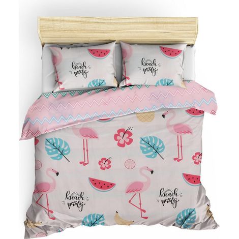 Funda nórdica, funda nórdica, ropa de cama Set Blanco Rosa Azul Amarillo (1/4)