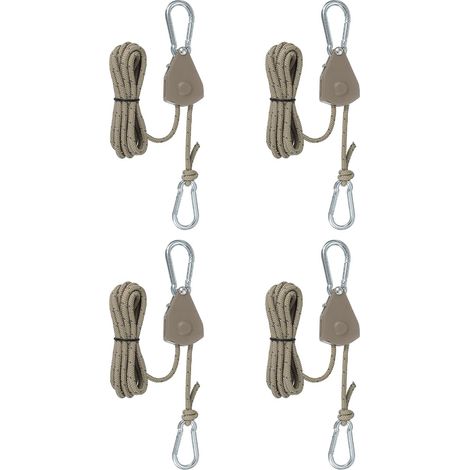 Set of 4 adjustable rope hooks, ratchet-style hooks, suitable for hanging kayaks (1/5)